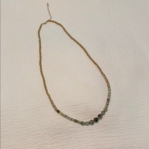 Gold and jade beaded necklace